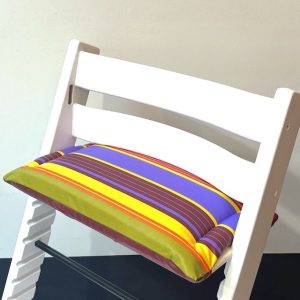Gecoat zitkussen strepen multicolor purple voor stokke tripp trapp kinderstoel