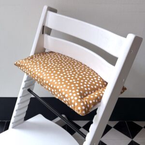 Dots okergeel gecoat zitkussen tripp trapp