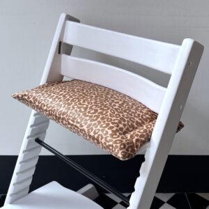 Cognac leopard gecoat zitkussen voor stokke tripp trapp kinderstoel