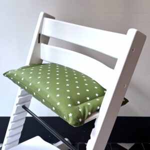 Vintage green gecoat zitkussen voor stokke tripp trapp kinderstoel