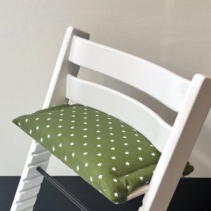 Vintage green gecoat zitkussen voor stokke tripp trapp kinderstoel