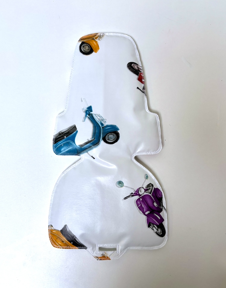 Retro Vespa inlay kussen voor bobike mini