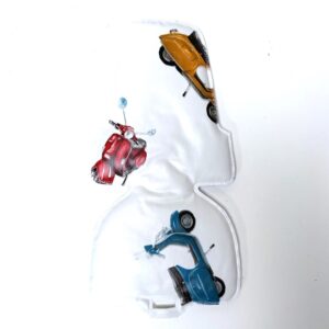 Retro Vespa inlay kussen voor bobike mini